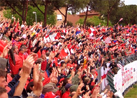 Fans of Modena during the Italian soccer Serie B match Como 1907
